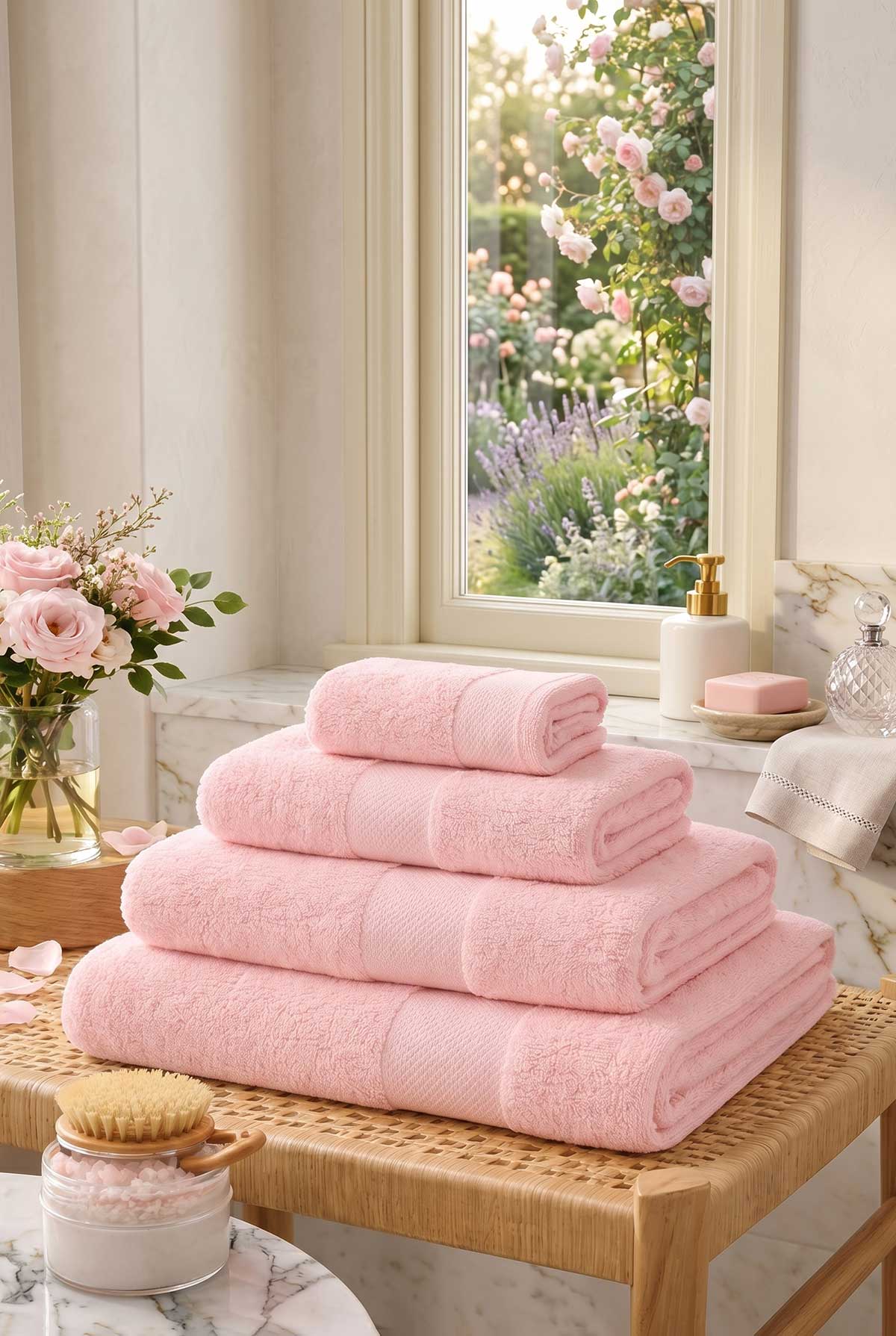 Baby Pink Premium Cotton Bath Towel