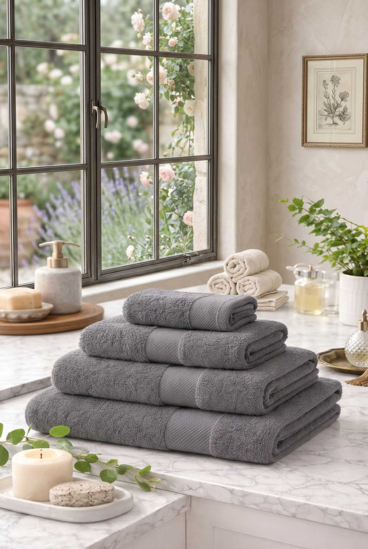 Grey Premium Cotton Bath Towel