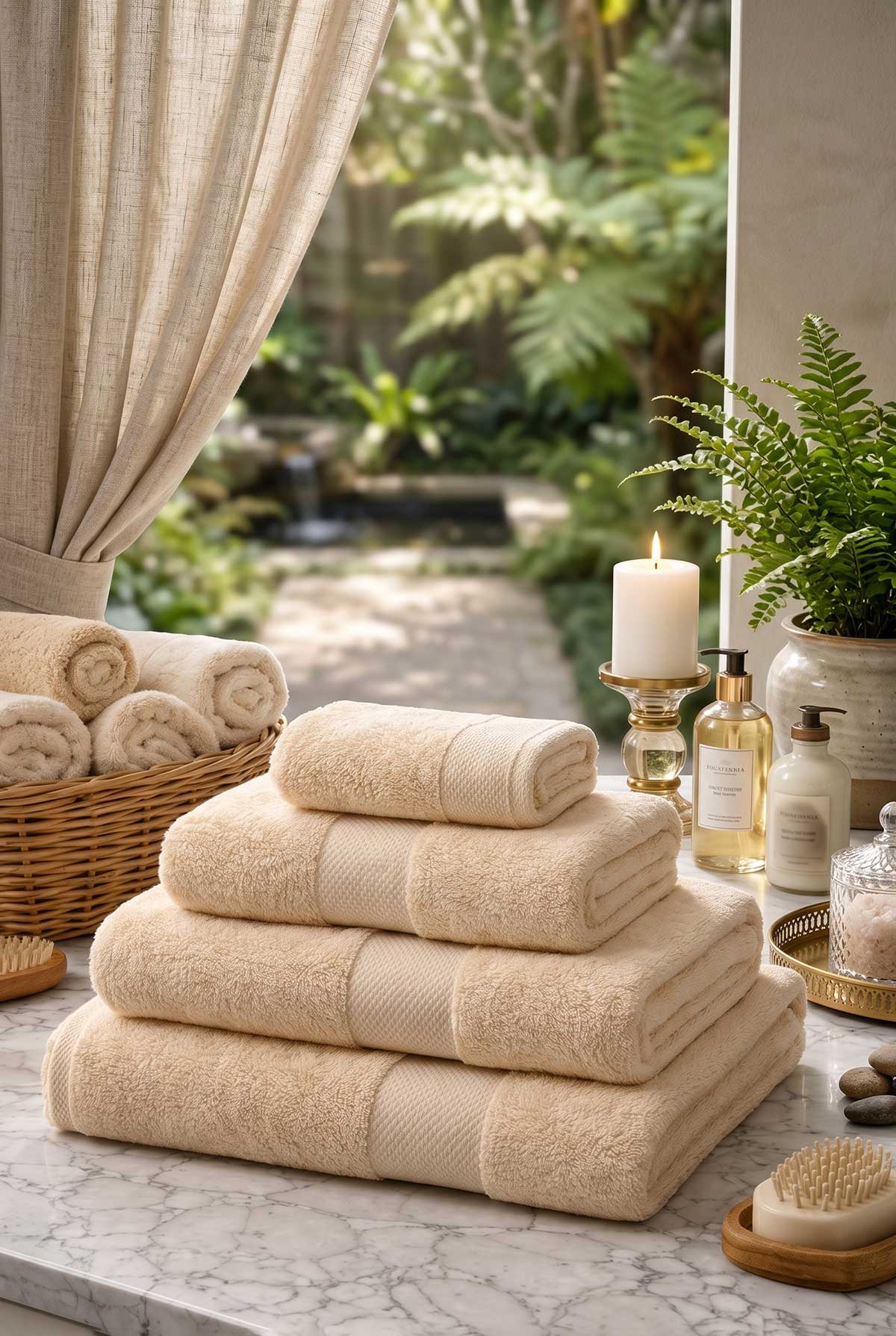 Cream Premium Cotton Bath Towel