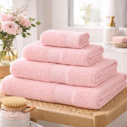 Baby Pink Premium Cotton Bath Towel