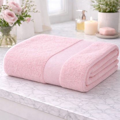 Baby Pink Premium Cotton Bath Towel
