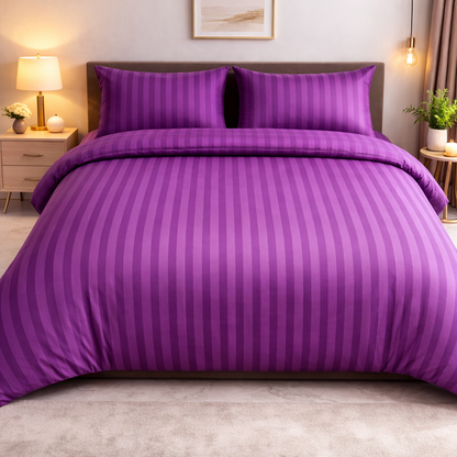 Double Bed Lining Striped Bedsheet