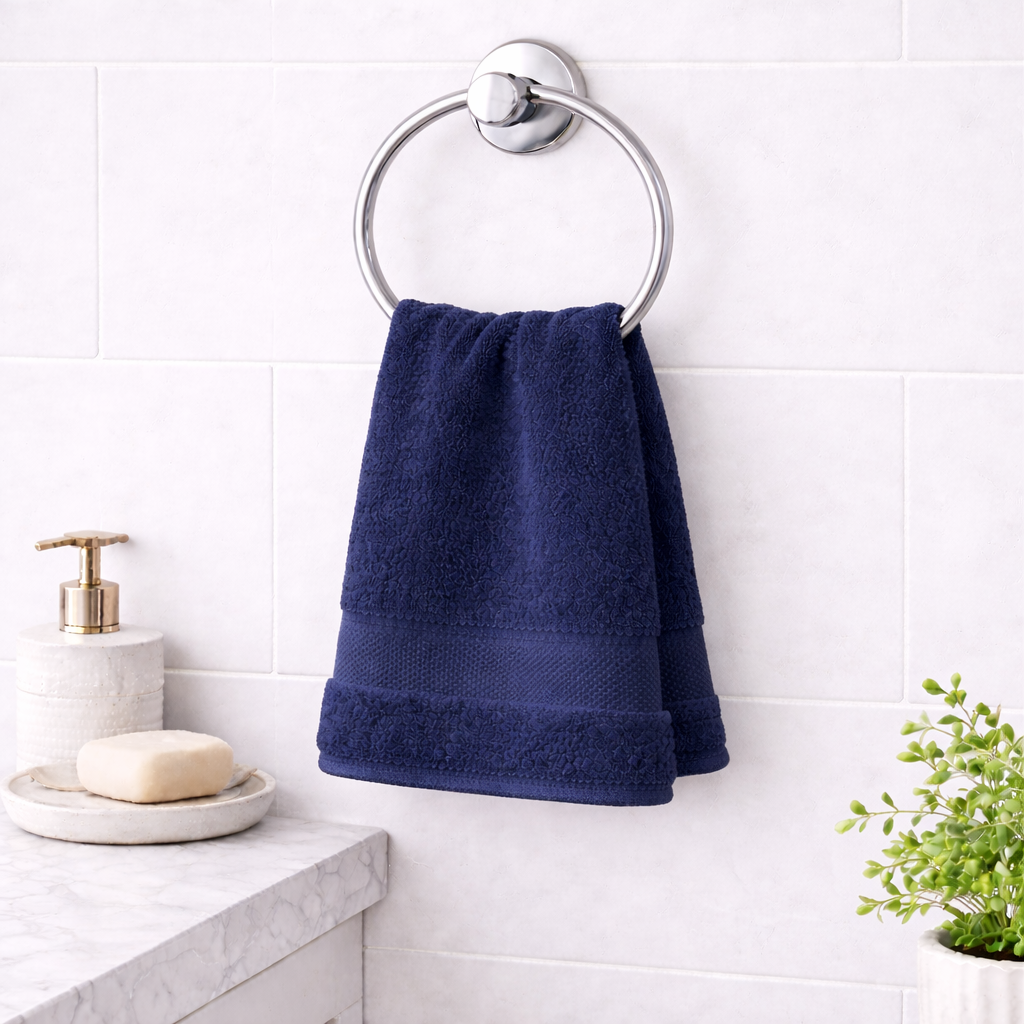 Navy Blue Premium Cotton Bath Towel