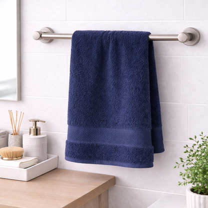 Navy Blue Premium Cotton Bath Towel