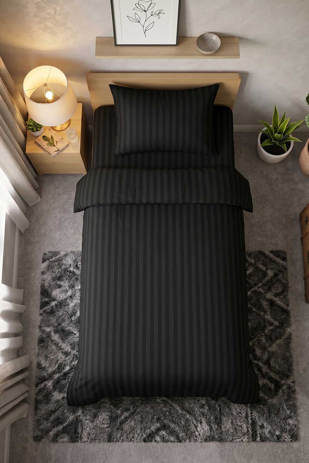 Single bed lining (striped) bedsheet