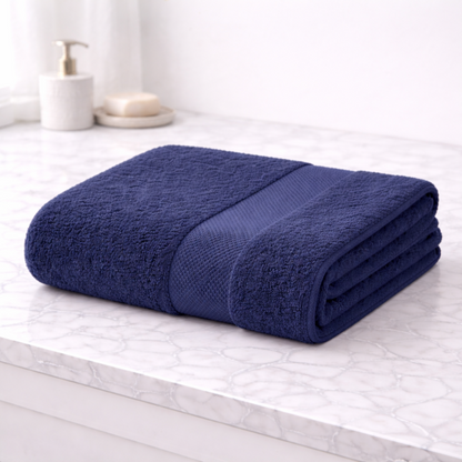 Navy Blue Premium Cotton Bath Towel
