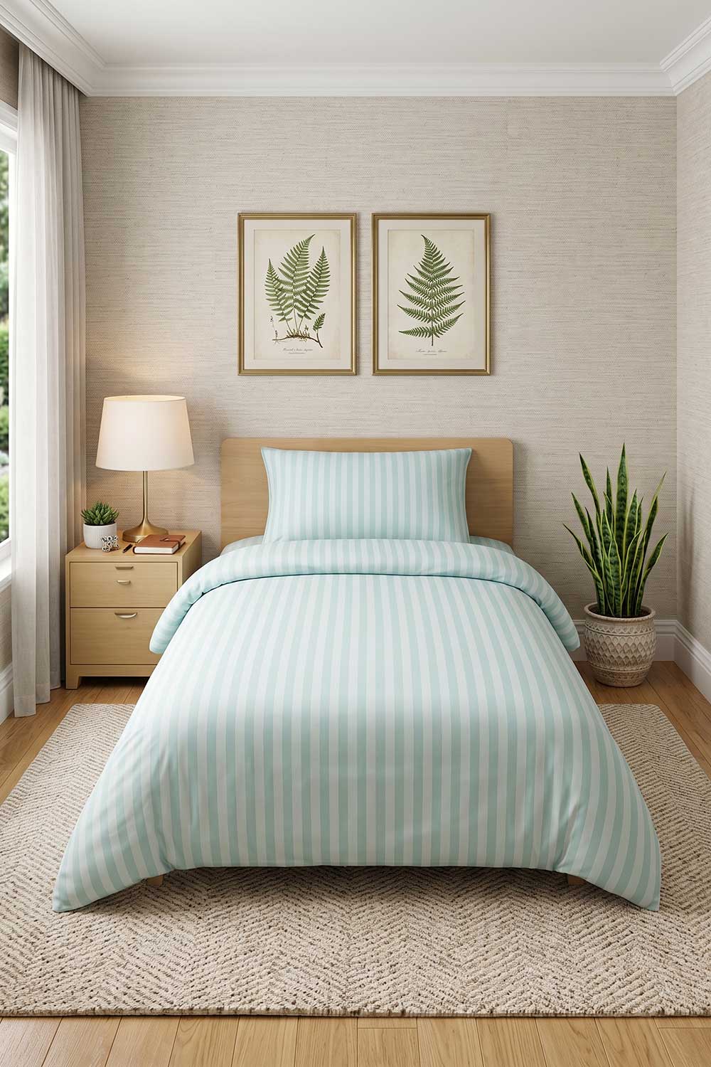 Single bed lining (striped) bedsheet