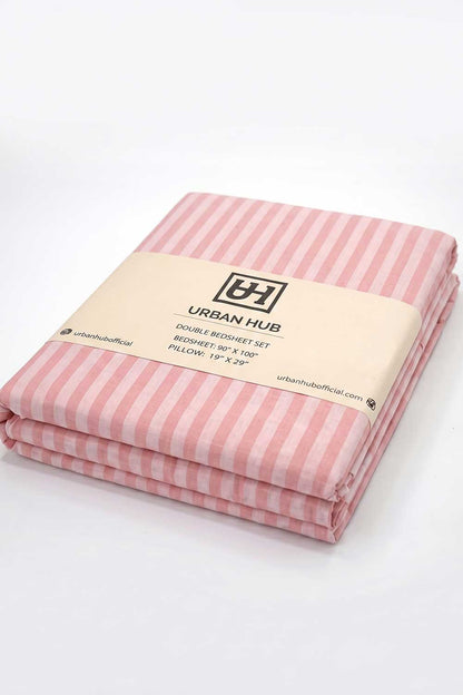 Double Bed Lining Striped Bedsheet