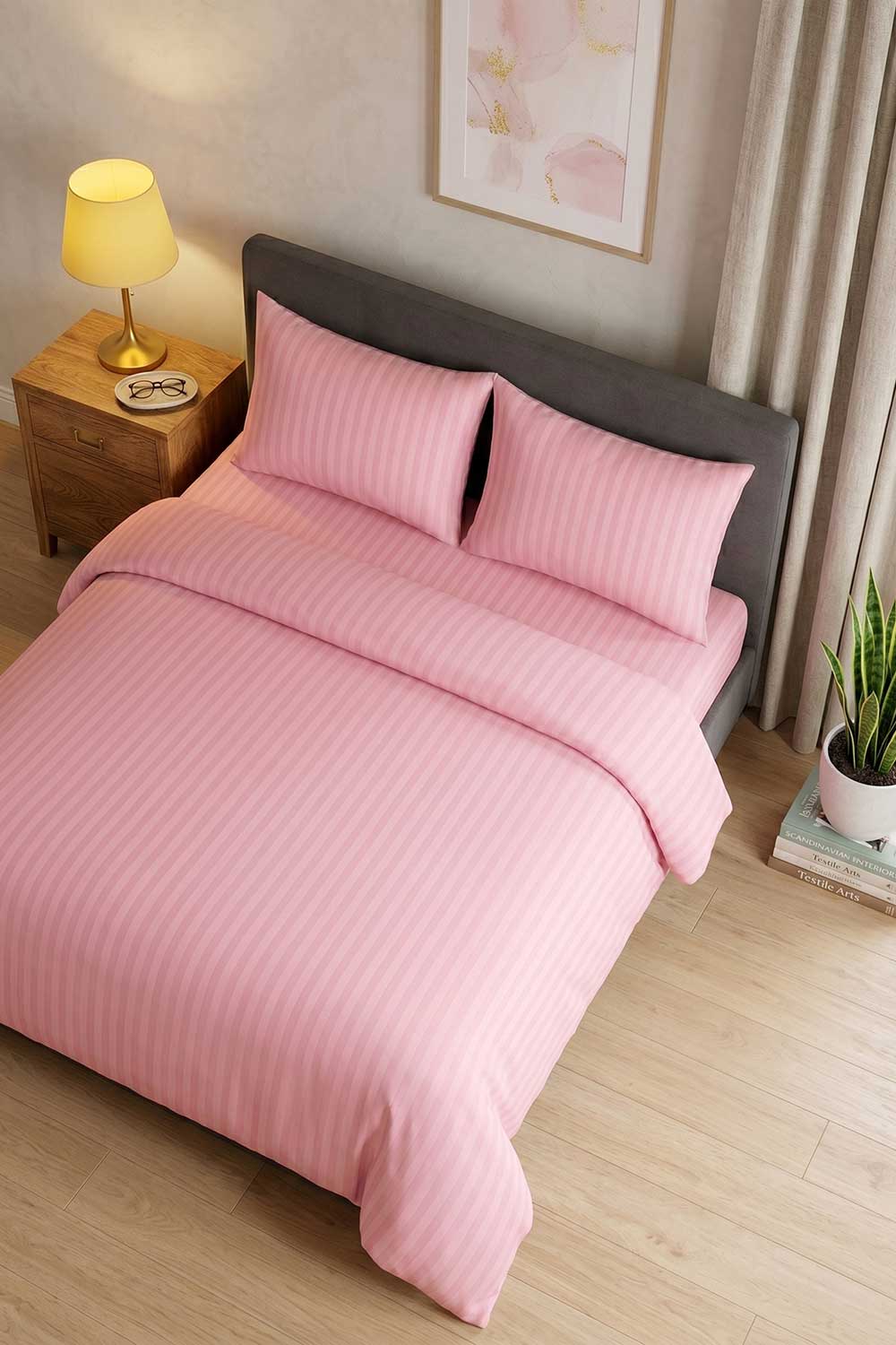 Double Bed Lining Striped Bedsheet